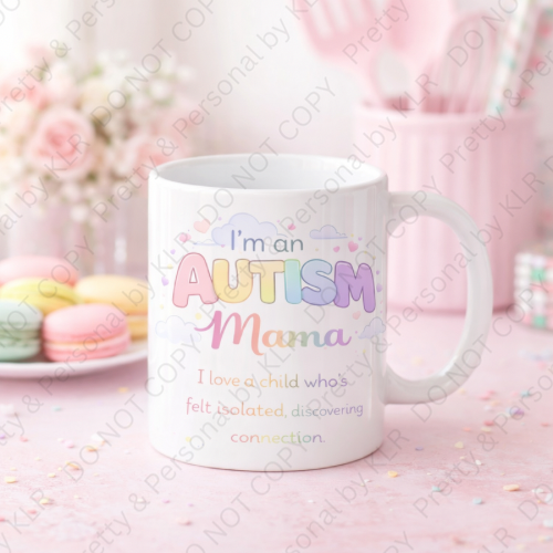 Autism Mum or Mummy mug design 07 - Discovering connection