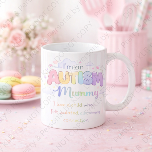 Autism Mum or Mummy mug design 09 - Discovering connection