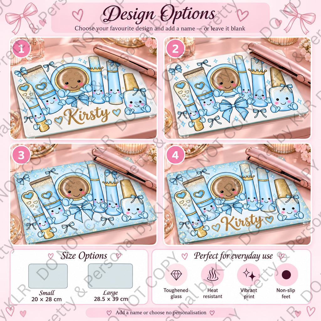 Blue glass dressing table board designs