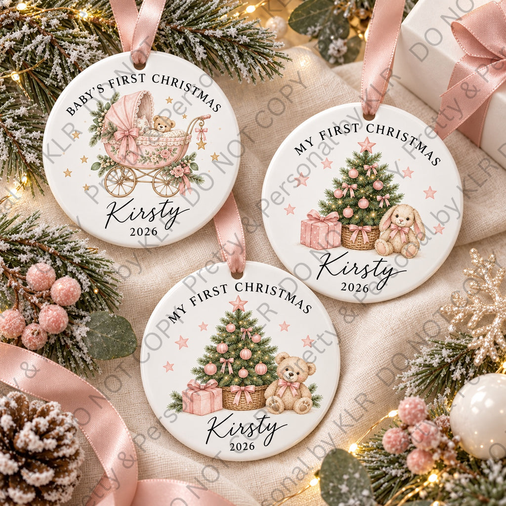Baby girl first Christmas designs 4 to 6