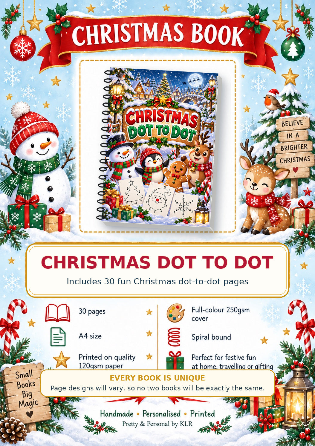 Magical Christmas Village Dot-to-Dot Book cover option