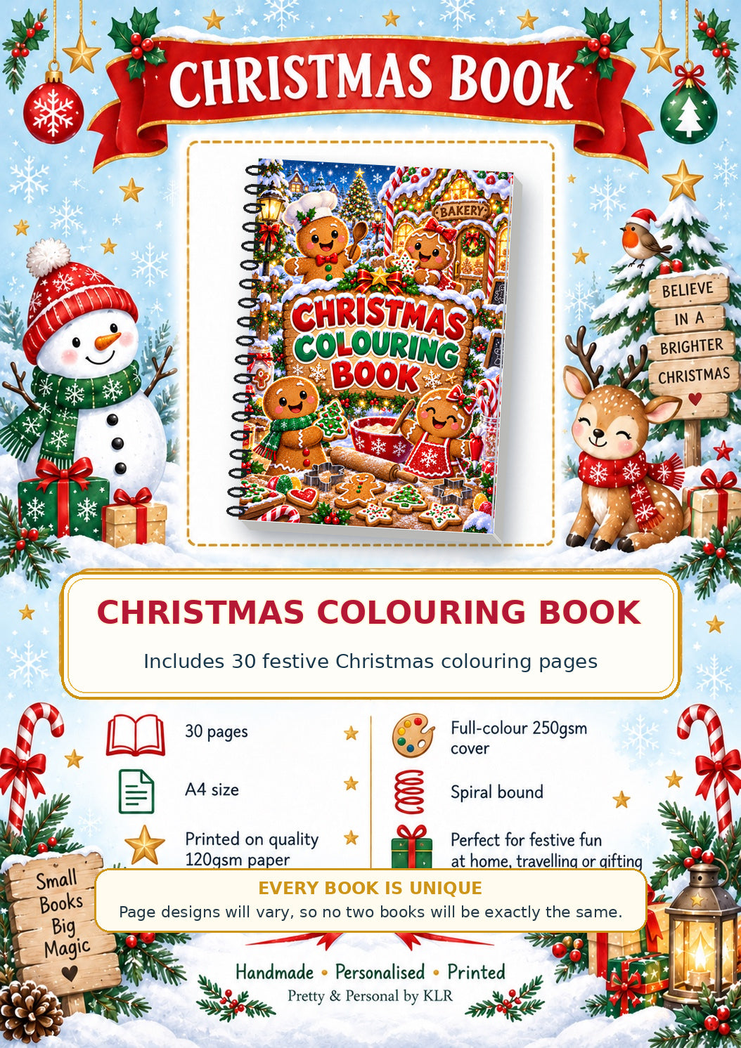 Magical Gingerbread Bakery Colouring Book cover option