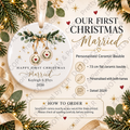 Our first Christmas married personalised ceramic bauble – 7.5 cm
