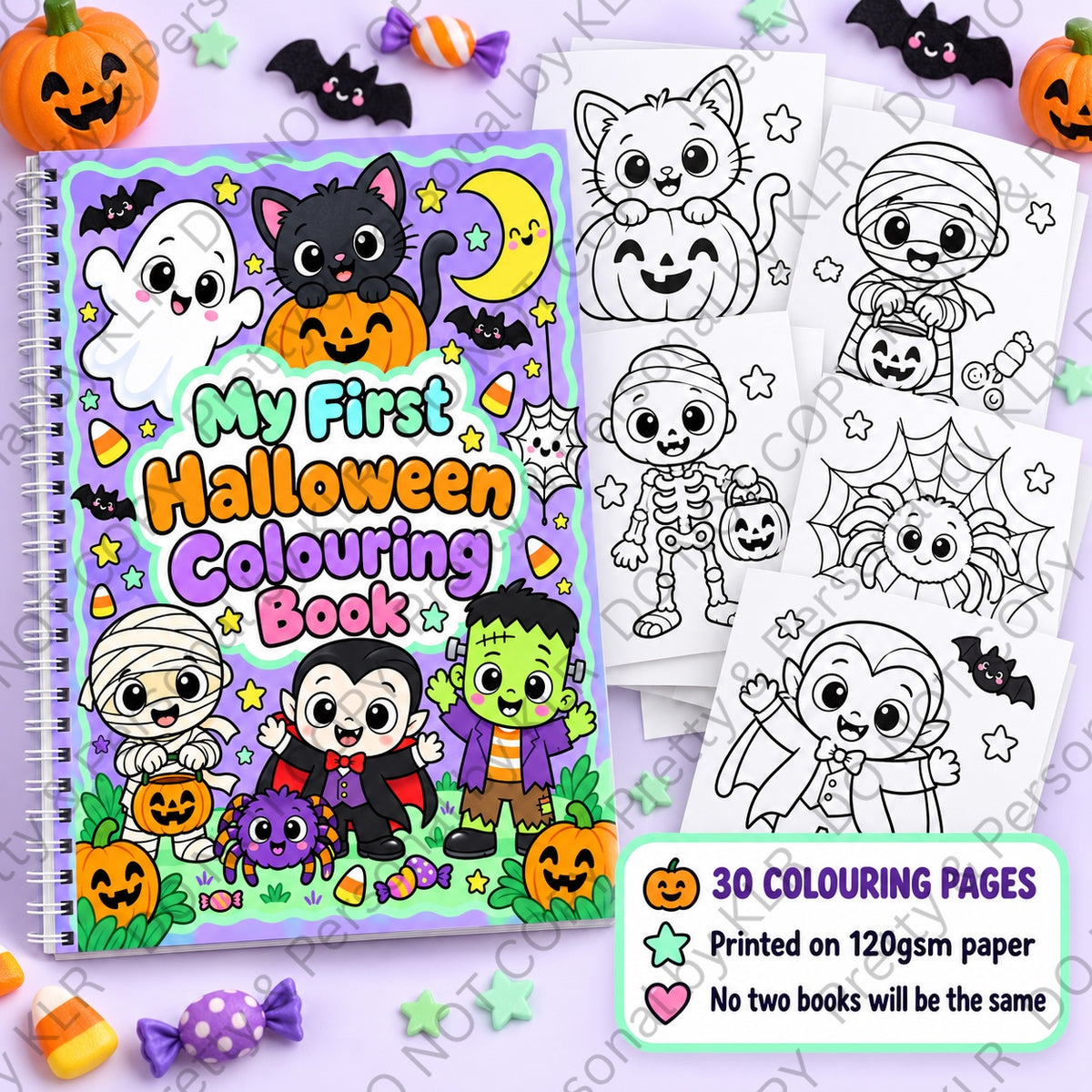My First Halloween A4 spiral colouring book for young children