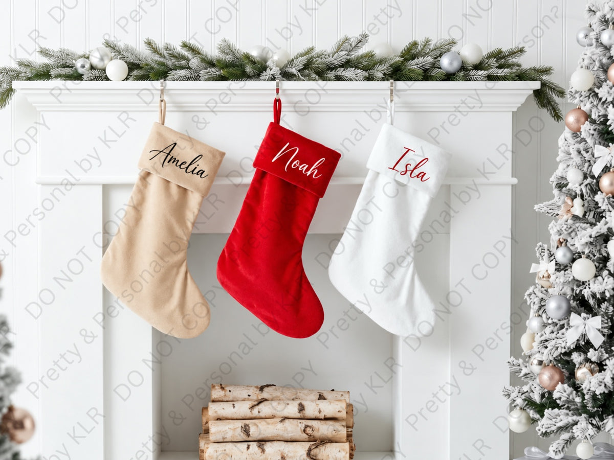 Font 2: script names on stocking cuffs