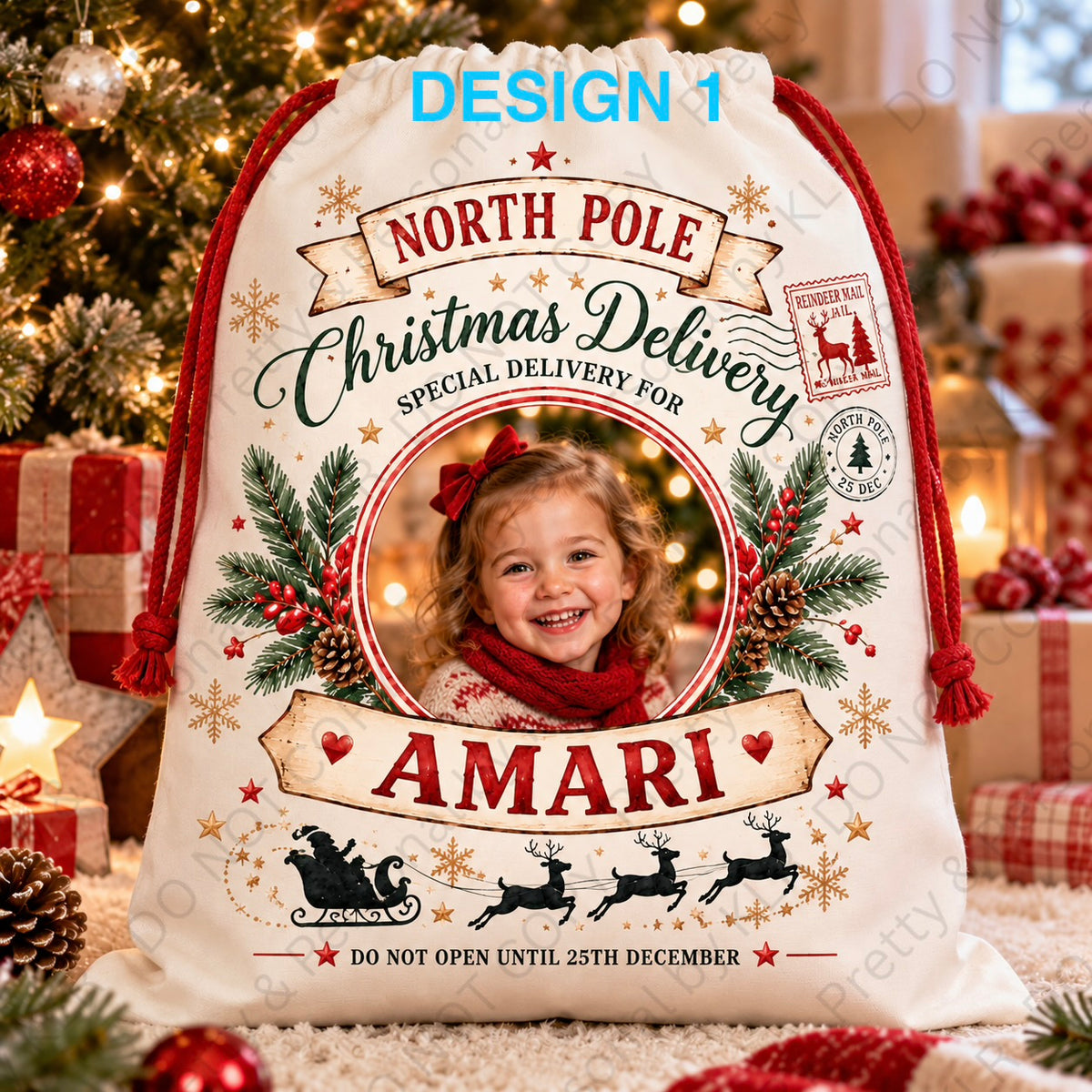 Personalised Christmas photo Santa sack design-1