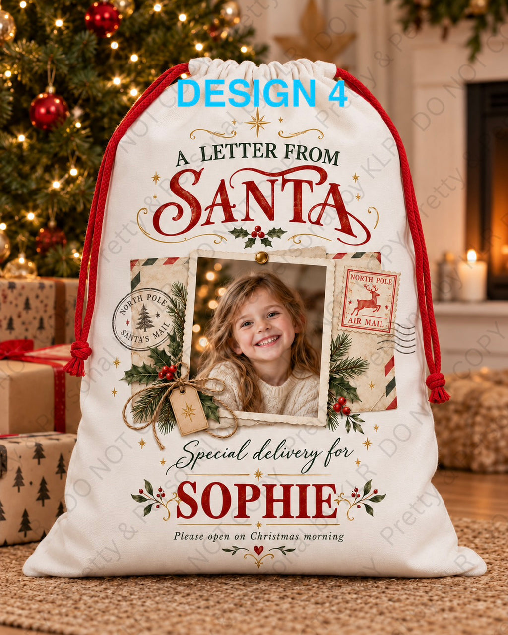 Personalised Christmas photo Santa sack design-4