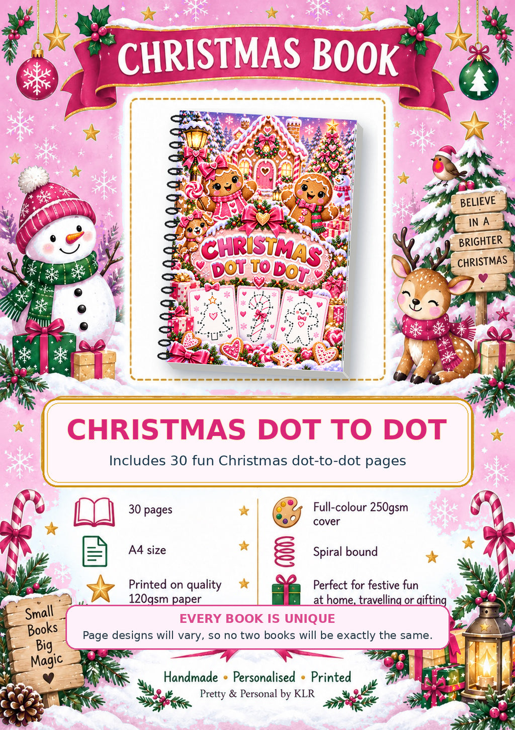 Pink Gingerbread Dot-to-Dot Book cover option