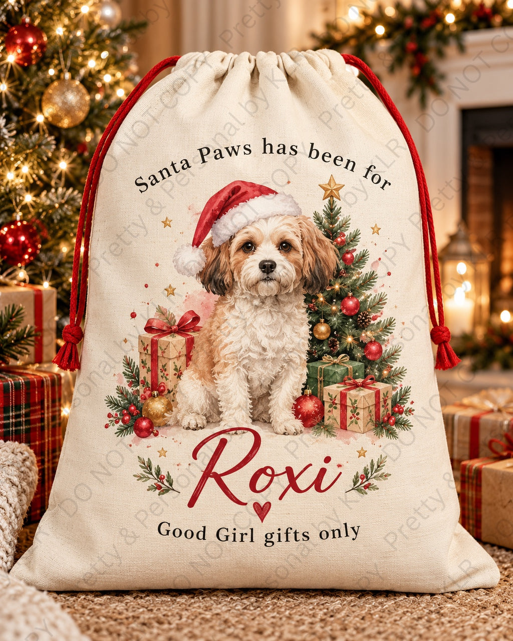 Personalised Santa Paws dog Christmas sack — good-dog