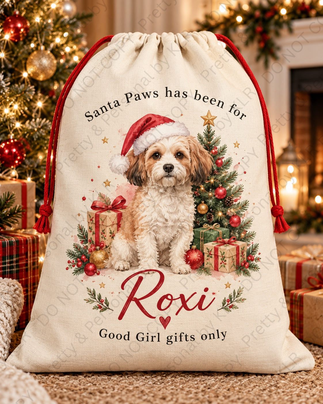 Personalised Santa Paws dog Christmas sack — good-dog