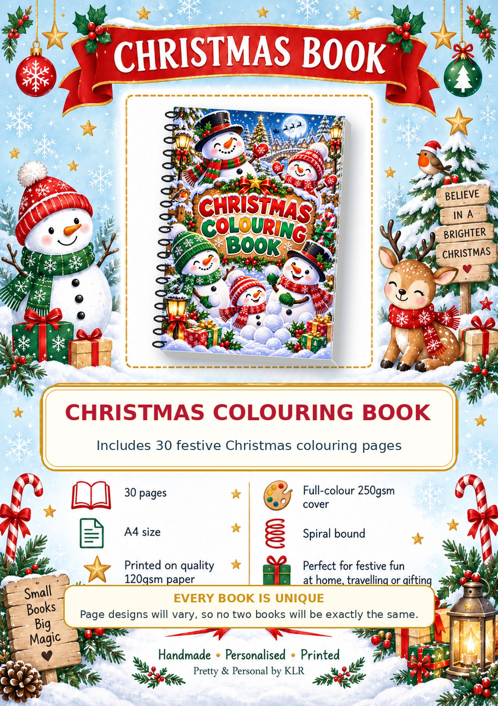 Snowman Wonderland Colouring Book cover option