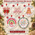 Teacher bauble feminine options 1 to 5 – 7.5 cm