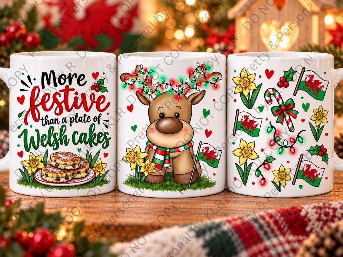 Welsh Christmas reindeer mug — welsh-cakes
